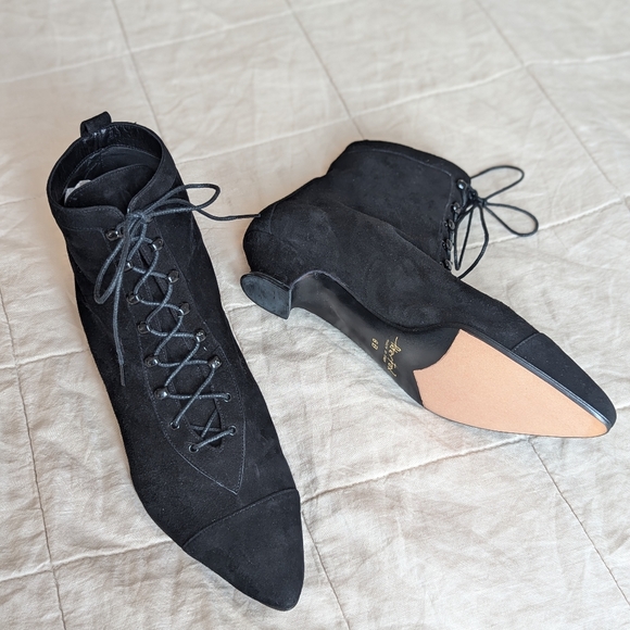 Hand Crafted Peter Fox Suede Lace-Up Ankle Boots 8 - Picture 1 of 15